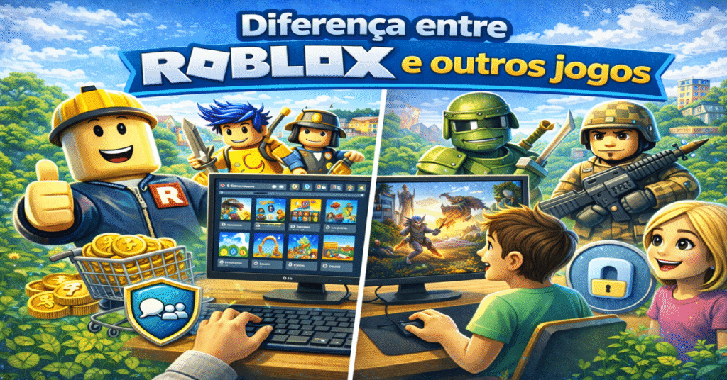 Diferença entre Roblox e outros jogos