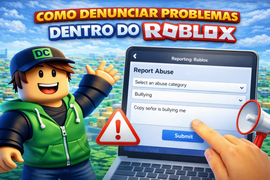 Roblox como denunciar problemas dentro do Roblox